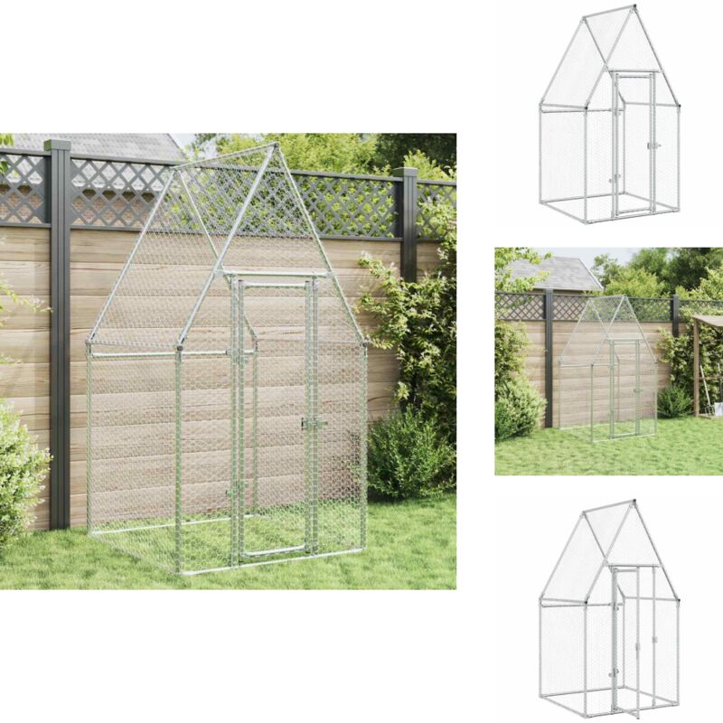 Vidaxl - Cage pour poules argenté 100x100x190 cm acier galvanisé - Poulailler - Abri Pour Animaux - Cage Pour Poules - Coop Pour Poules - Animal
