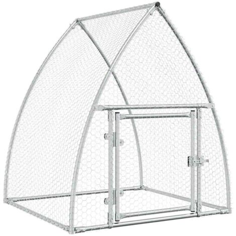 Cage pour poules argenté 100x105x120 cm acier galvanisé CFW27057