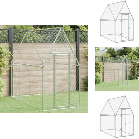 VidaXL Clapier Extérieur Pour Lapins, Poules, Canards – Acier Galvanisé, Spacieux, Ventilé, Avec Porte Sécurisée