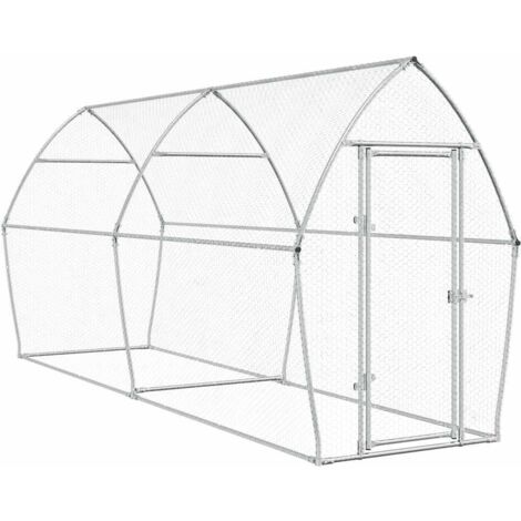 Cage pour poules argenté 400x105x182 cm acier galvanisé CFW52577