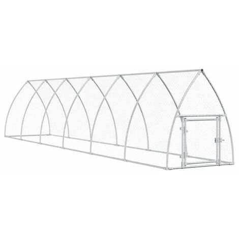 Cage pour poules argenté 600x105x120 cm acier galvanisé CFW55869