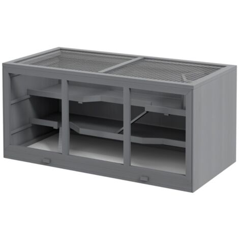Cage pour rongeur-Hamster nain-Souris-Villa 3 étages-Escaliers bois-Complet-115x57x55(cm)