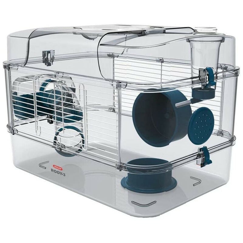 Zolux - Cage rody 3 solo Bleu. taille : 41 x 27 x 28 cm