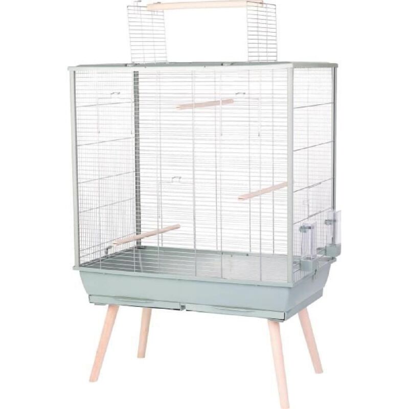 Cage surélevée pour oiseau - Zolux - Néolife - Pour perruche. calopsitte. canari - 81 x 48 x 130 cm - Vert