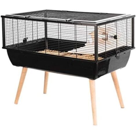 ZOLUX Cage Neo Nigha - Rongador (petite taille, 77,5 x 47,5 x 64,5 cm), Couleur noir