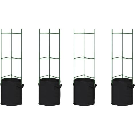 Cages à tomates avec sacs à plantes 4 pcs 116 cm acier et PP CFW48782