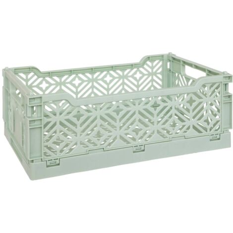 Cagette pliante Arry vert clair 30x20x11,5cm - Atmosphera créateur d'intérieur