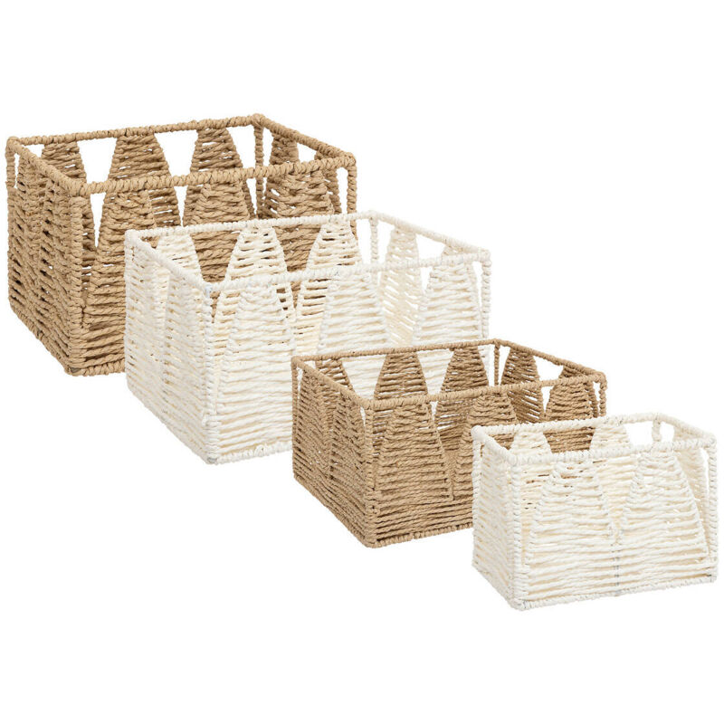 Boîtes de rangement tressées soleya, 4 conteneurs