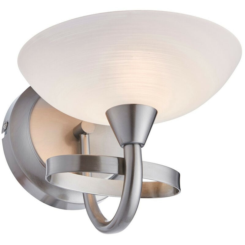 Cagney - 1 Light Wall Light Satin Chrome with White Painted Glass Shade, G9 - Endon