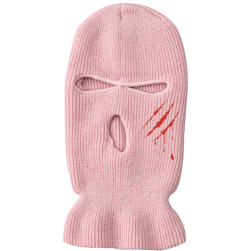 Cagoule 3 trous tricotée couvrant le visage, respirante et coupe-vent pour ski, cyclisme, course à pied - Hommes et femmes