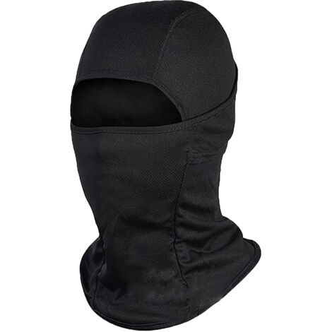 Cagoule cycliste coupe-vent en polyester pour sports d'extérieur, cache-visage et protège-cou noir