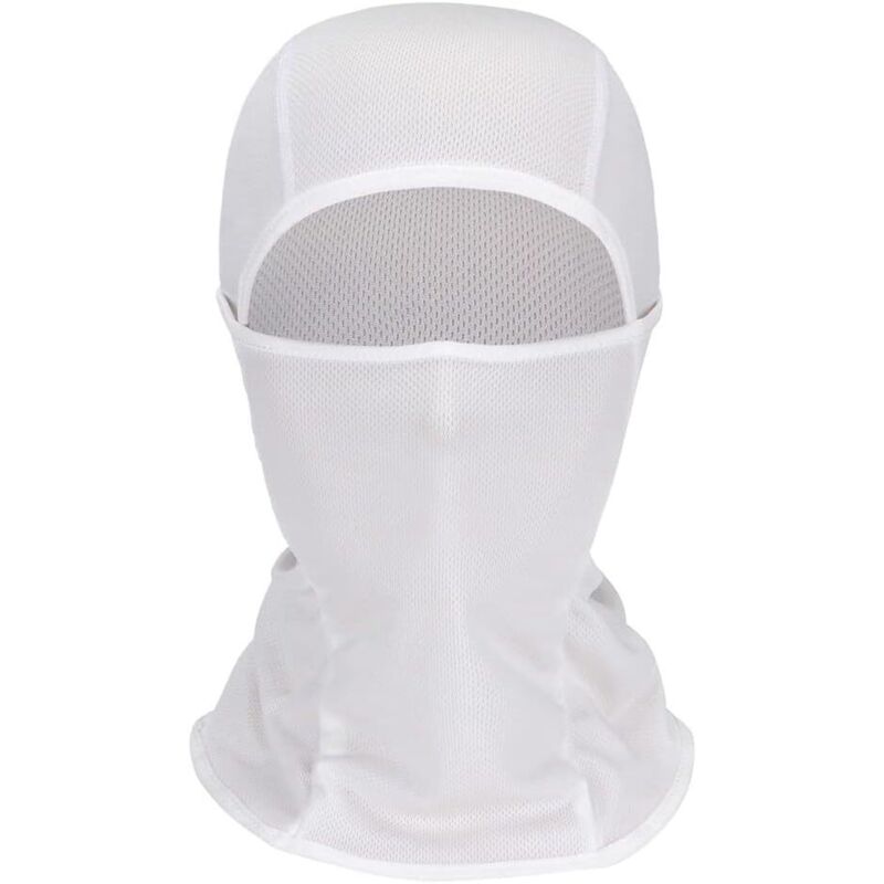 Cagoule de moto, cagoule douce et respirante, protection solaire complète, coupe-vent, masque de cou multifonctionnel, Blanc
