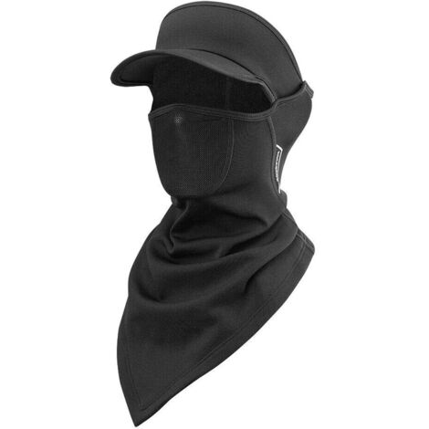 Cagoule de moto, de VTT et d'hiver, cache-cou intégré, masque de sport pour homme et femme, coupe-vent, noir fin