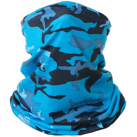 Cagoule de protection solaire, legging masque tour de cou, tour de cou sport, legging cagoule écharpe camouflage bleu royal extensible