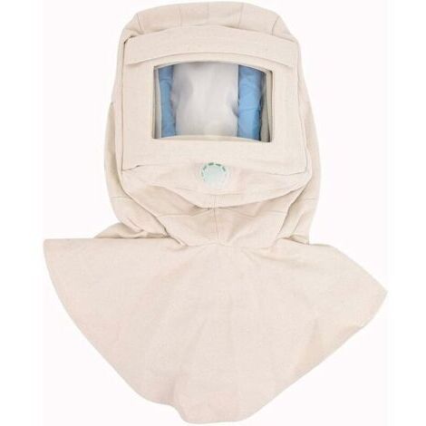 Cagoule de sableur, pare-brise/masque de sableur, masque de protection contre la poussière (beige)