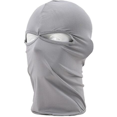 Cagoule de ski intégrale, masque de moto sous casque, tour de cou chaud - Gris clair