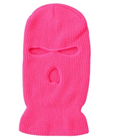 Cagoule de ski rose fluo couvre masque rose
