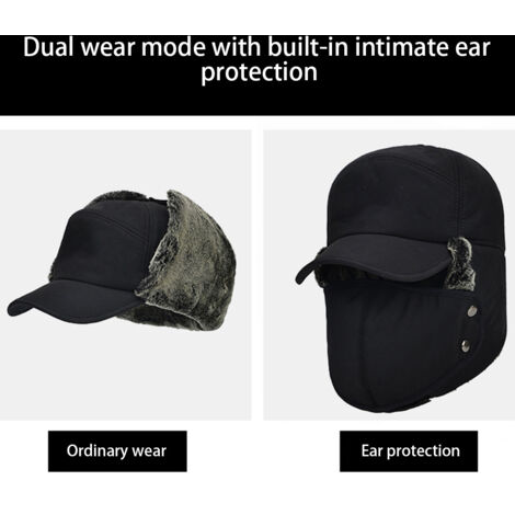 Cagoule d'hiver multifonction avec protection faciale intégrale et cache-oreilles pour ski et randonnée
