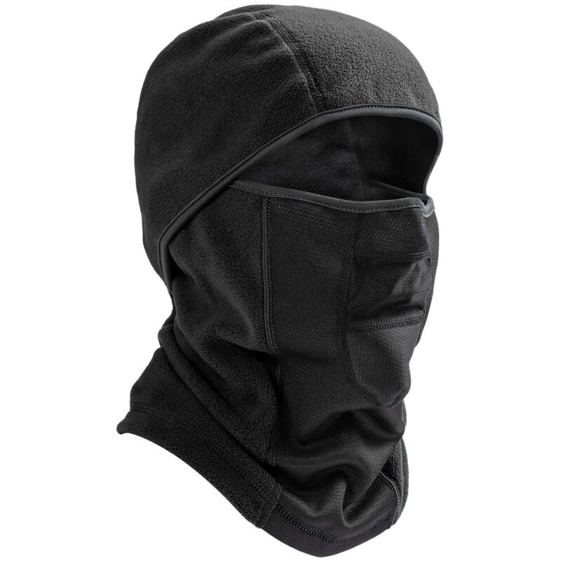 Cagoule d'hiver, vêtement respirant, coupe-vent et chaud, adapté à la pratique de la moto par temps froid.