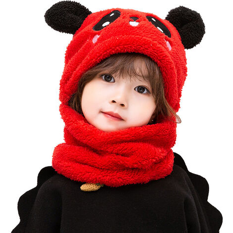 Cagoule Enfant Polaire Tour de Cou Chapeau Hiver Chaud Cache Cou Cache Oreilles Bonnet Ski Balaclava Animal Mignon Coupe-Vent pour Garçon Fille