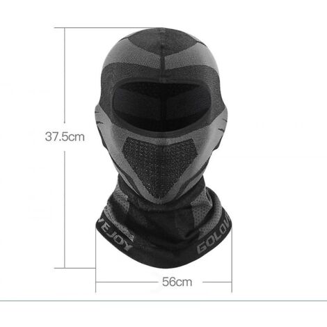 Cagoule intégrale de moto pour le ski d'hiver - Respirante, Noire, 37,5 x 56 cm