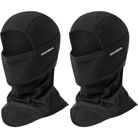 Cagoule polaire noire, chaude pour l'hiver, protection contre le vent et les projections, idéale pour la moto et le ski.