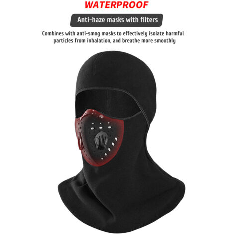Cagoule polaire respirante avec filtre amovible pour sports d'hiver - Hommes et femmes
