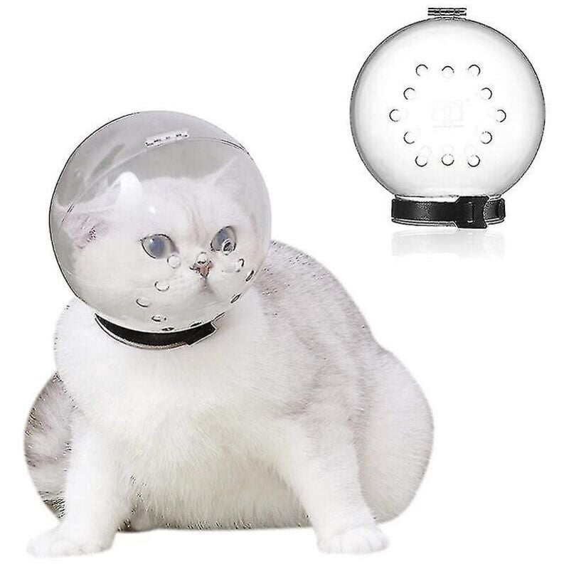 Fei Yu - Cagoule pour chat sphérique anti-morsure respirante transparente anti-léchage masque protection de la tête