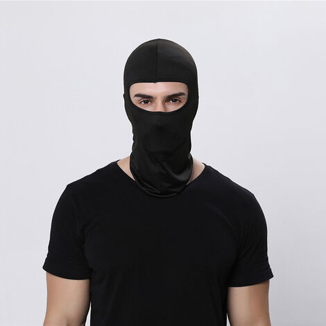 Cagoule pour hommes et femmes, masques pour moto, casque de protection solaire, masque facial complet doux et respirant pour motard, couvre-chef de cyclisme,Black