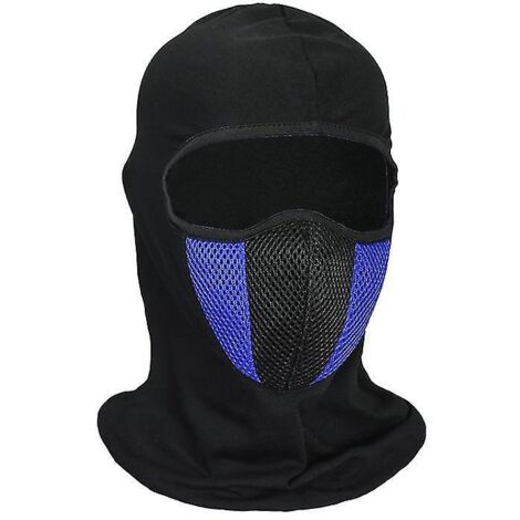 Cagoule respirante pour moto, masque intégral, casque de moto, masque de cou, accessoires moto - bleu