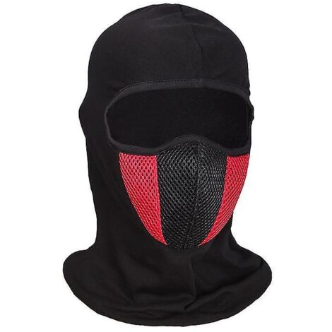 Cagoule respirante pour moto, masque intégral, casque de moto, masque de cou, accessoires moto - rouge