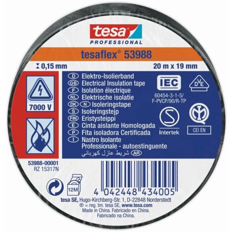 -CAHERSA- CINTA AISLANTE NEGRA 20X19 TESA MARCA CONFIANZA
