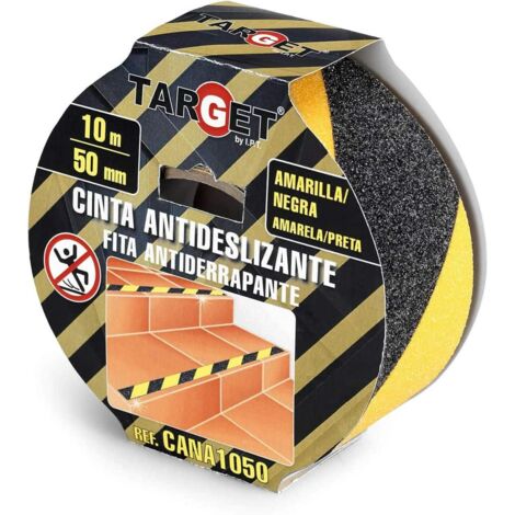-CAHERSA- CINTA ANTIDESLiZANTE AMARILLA/NEGRA 10MX50MM TARGET