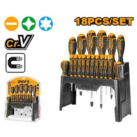 -CAHERSA- Destornilladores INGCO Juego 18 Pz HKSD1828