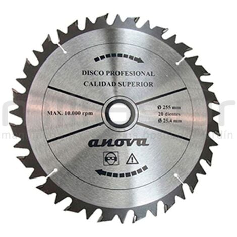 -CAHERSA- DISCO WIDIA SEMI-PROF.255x3x25,4 (ANTIRREBOTE RECTO) ANOVA