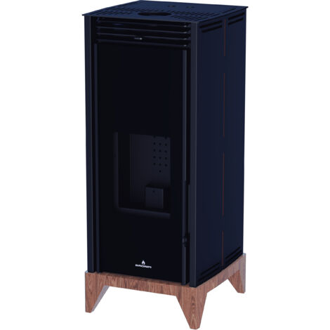 -CAHERSA- Estufa de Pellet Bronpi BROFREE 6-V NE 6KW Negra y Madera