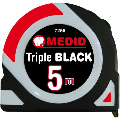 -CAHERSA- FLEXOMETRO TRIPLE NEGRO 5 M MEDID HERRAMIENTA DE CALIDAD