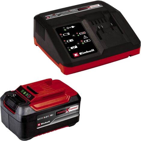 -CAHERSA- Kit: CARGADDOR Power-X  18V -4 +  BATERIA REPUESTO 5,2 Ah EINHELL