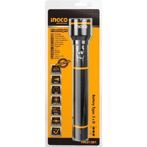 -CAHERSA- LINTERNA LED 250LM/270MTS INGCO RESISTENTE Y POTENTE