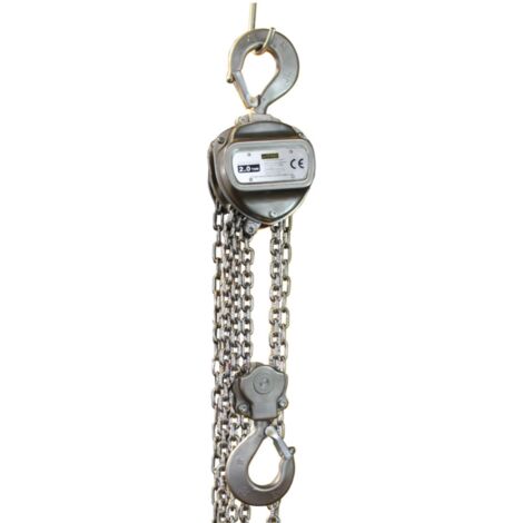 -CAHERSA- Polipasto Manual AYERBE 2 TN. Profesional. 3 M. INOX.
