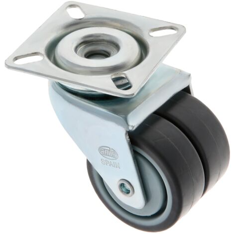 -CAHERSA- Rueda AMIG DOBLE C/PLET 2514-50 Goma Gris