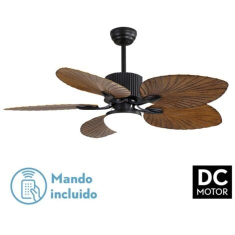 -CAHERSA- Ventilador de Techo  DC 26W COLLA Negro 5 ASPAS MARRON