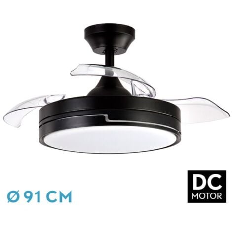 FABRILAMP -CAHERSA- Ventilador de Techo DC 48W OLIMPIA Negro 3ASPAS 91D 4800LM
