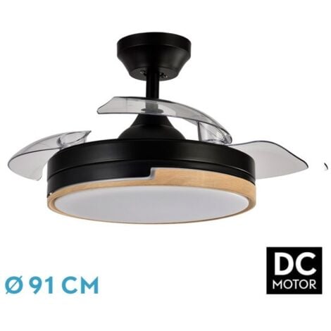 FABRILAMP -CAHERSA- Ventilador de Techo DC 48W OLIMPIA Negro/Madera 3ASPAS