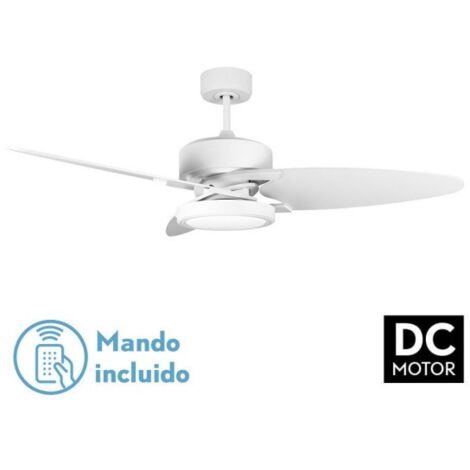 -CAHERSA- Ventilador de Techo  DC CROSS 30W Blanco 3 ASPAS Blanco/Haya