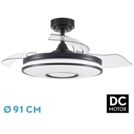 FABRILAMP -CAHERSA- Ventilador de Techo DC DANI 48W 4800LM Negro 3ASPAS 6VELOCIDADES
