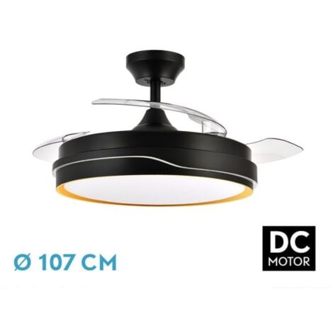 FABRILAMP -CAHERSA- Ventilador de Techo DC TEMPANO Negro/Oro 72W 3ASPAS 107D