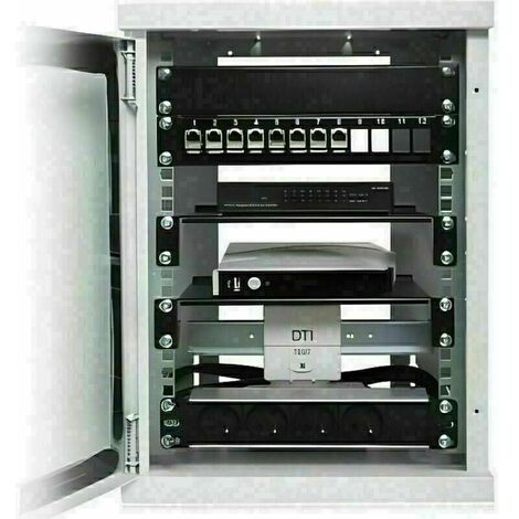 Cahors – Coffret de communication mural 10 pouces – Pack résidentiel 10 Blanc – Baie de brassage pour installations réseau – Compatible avec connectique RJ45
