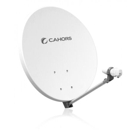 CAHORS PARABOLE SATELLITE FIBRE COMPOSITE BLANCHE SMC 70CM + LNB SINGLE