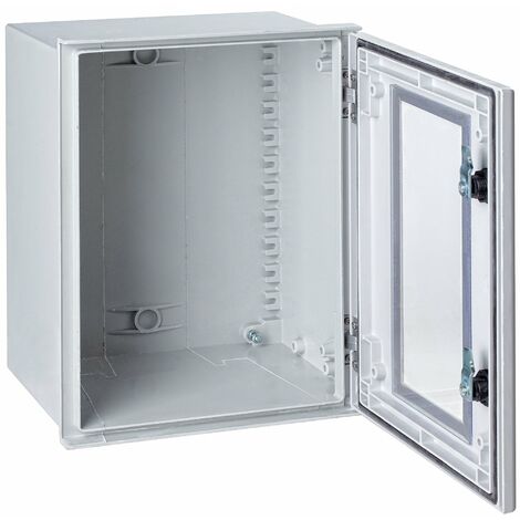CAHORS pol504020pt Surround da parete Poliester. Porta trasparente, RAL 7035, IP66